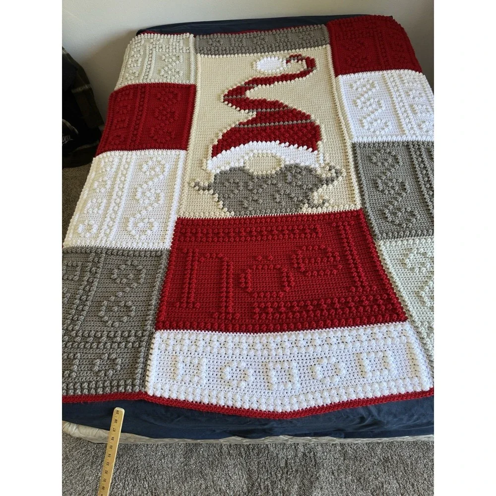 Crocheted Gnome Blanket Throw Afghan